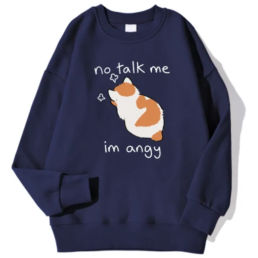 Tsundere Cat No Talk Me Im Angy Print Man Sweatshirt - Image 11