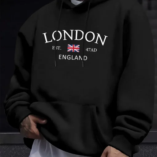 London Fashion Print Hoodies For Men - Image 9