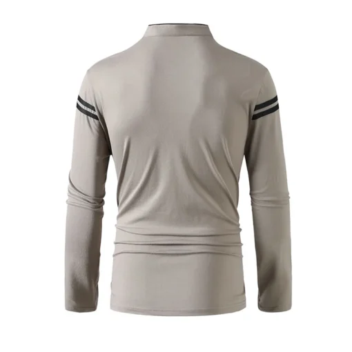 2025 Casual Solid Color Long Sleeved Polo Shirt - Image 12