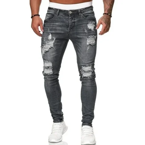 Street Style Ripped Skinny Jeans - Image 13
