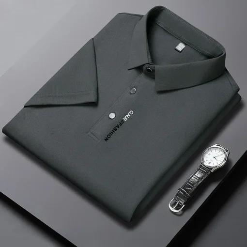 Men's Short Sleeve Solid Color Polo Shirt - Image 8