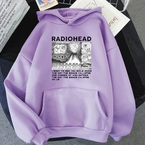 RockIndie Rock Radiohead Print Hoodie - Image 9