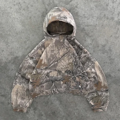 Y2K Retro Hoodie Men Printed Camouflage Pattern - Image 2