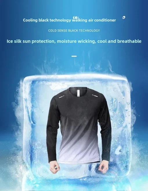 Ice Silk Autumn Sports Casual Training Quick Drying Fitness Outdoor Sun Protection Running T-Shirt - Image 9