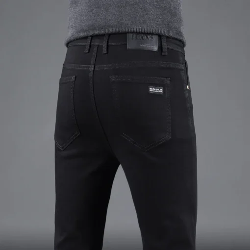 Men's Pure Black Slim Jeans - Image 2
