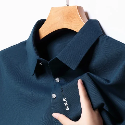 Men's Short Sleeve Solid Color Polo Shirt - Image 21