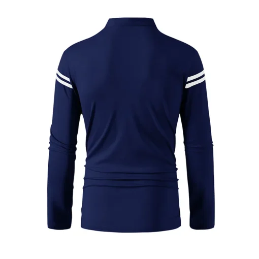 2025 Casual Solid Color Long Sleeved Polo Shirt - Image 16
