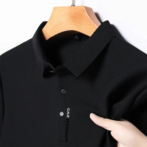 Men's Short Sleeve Solid Color Polo Shirt - Image 4