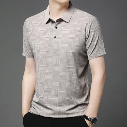 2024 Men's New Printed Business Casual Short sleeved POLO Shirt - Image 18