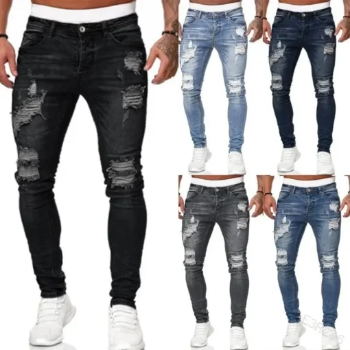 Street Style Ripped Skinny Jeans - Image 10