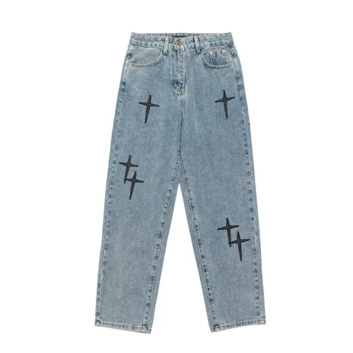 Prints Jeans Men 2023 New Streetwear Baggy Wide Leg Jeans - Image 6