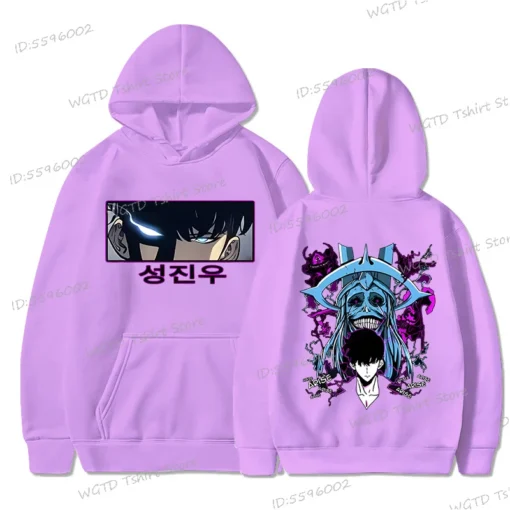Anime Solo Leveling Sung Jinwoo Men's Hoodies - Image 9
