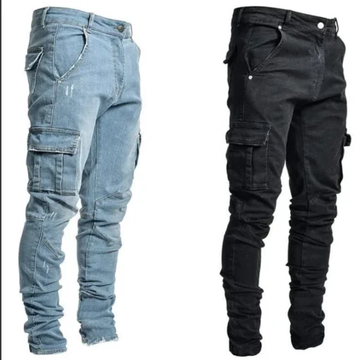 Men Street Elastic Denim Jeans - Image 8