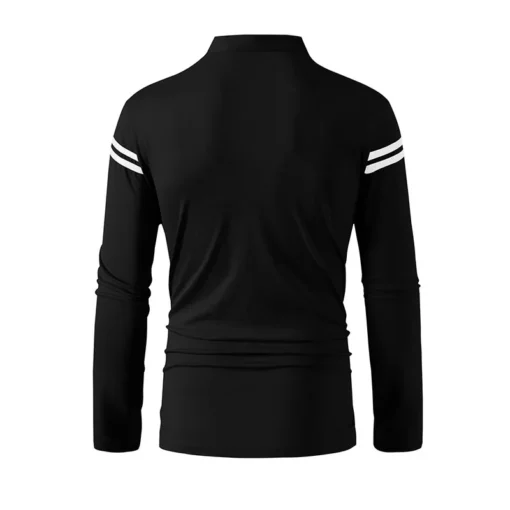 2025 Casual Solid Color Long Sleeved Polo Shirt - Image 14