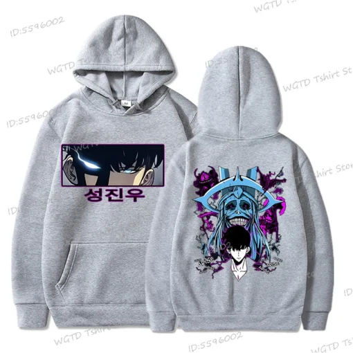 Anime Solo Leveling Sung Jinwoo Men's Hoodies - Image 3