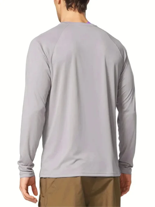 Men's Solid Casual Long Sleeve Tees UV Sun Protection - Image 11