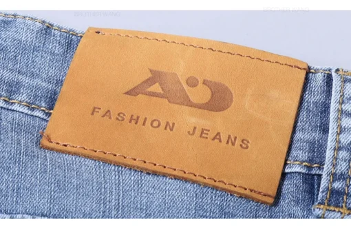 Spring Men's Light Blue Slim Jeans - Image 28