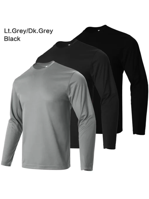 Men's Casual Plain Long-Sleeved Fitness T-shirt - Image 17