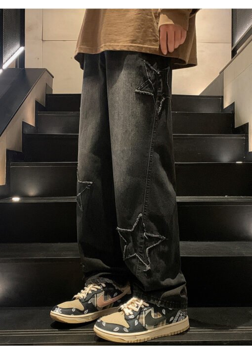Star Embroidery Straight Casual Men Jeans - Image 20