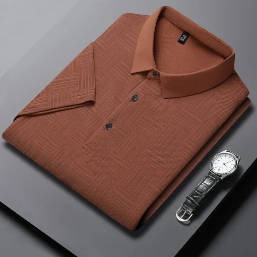 2024 Men's New Printed Business Casual Short sleeved POLO Shirt - Image 7