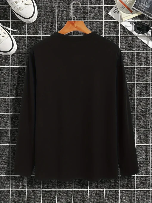 100% pure cotton summer loose comfortable casual  PARIS print large round neck  long sleeve T-shirt - Image 16