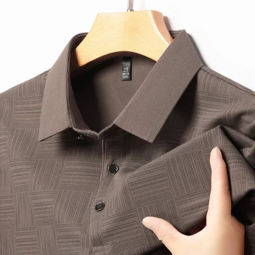 2024 Men's New Printed Business Casual Short sleeved POLO Shirt - Image 3