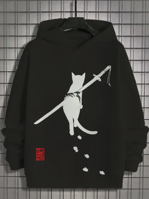 Samurai Men's Hoodie Print Y2k Sweatshirt Harajuku - Image 7