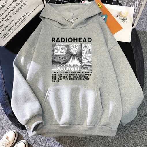 RockIndie Rock Radiohead Print Hoodie - Image 15