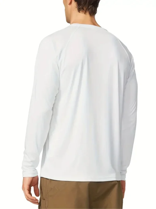 Men's Solid Casual Long Sleeve Tees UV Sun Protection - Image 7