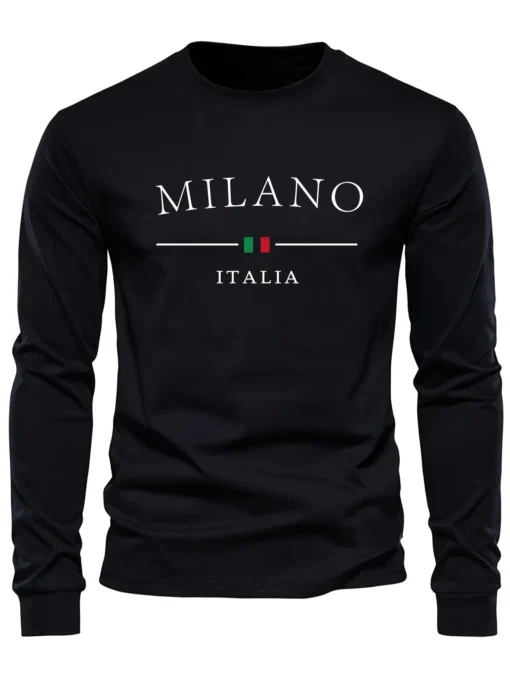 100% pure cotton summer loose comfortable casual  PARIS print large round neck  long sleeve T-shirt - Image 12