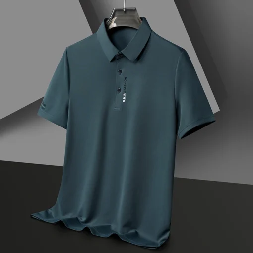 Men's Short Sleeve Solid Color Polo Shirt - Image 17