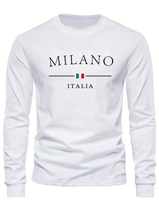 100% pure cotton summer loose comfortable casual  PARIS print large round neck  long sleeve T-shirt - Image 11
