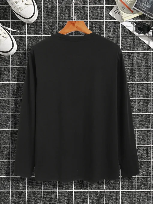 men's printed round neck long-sleeved T-shirt - Image 4