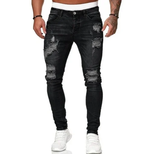 Street Style Ripped Skinny Jeans - Image 5