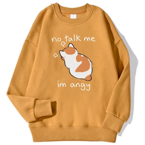 Tsundere Cat No Talk Me Im Angy Print Man Sweatshirt - Image 3