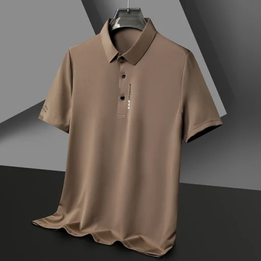Men's Short Sleeve Solid Color Polo Shirt - Image 14