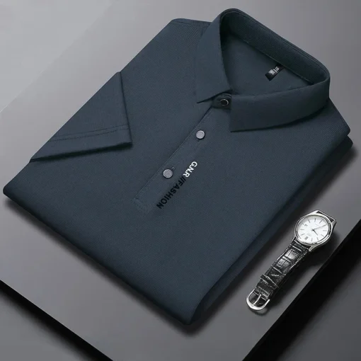 Men's Short Sleeve Solid Color Polo Shirt - Image 10