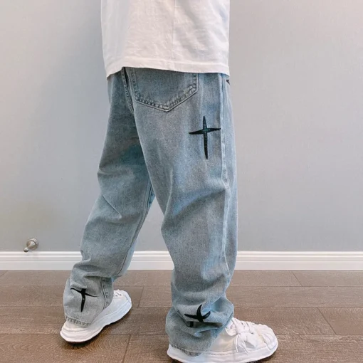 Prints Jeans Men 2023 New Streetwear Baggy Wide Leg Jeans - Image 18