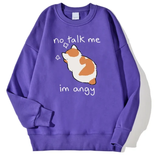 Tsundere Cat No Talk Me Im Angy Print Man Sweatshirt - Image 32
