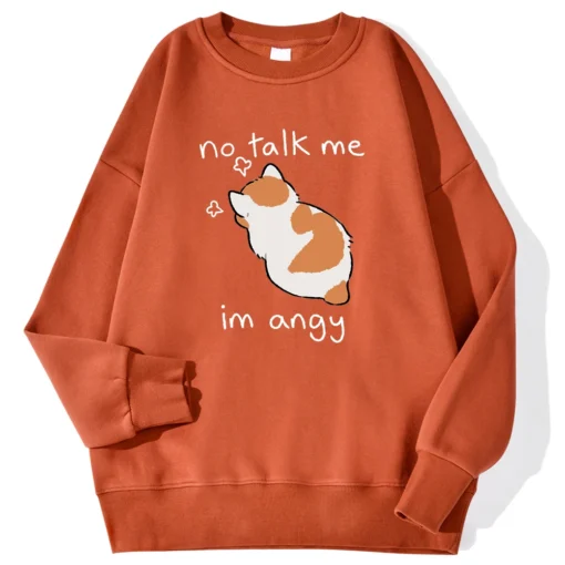 Tsundere Cat No Talk Me Im Angy Print Man Sweatshirt - Image 8