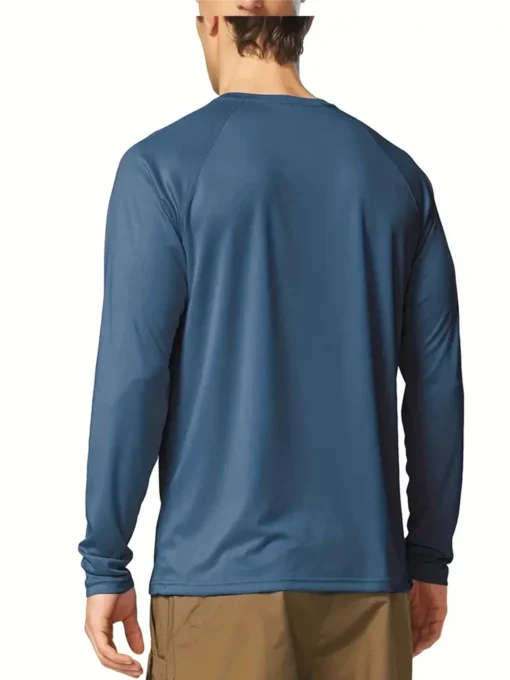 Men's Solid Casual Long Sleeve Tees UV Sun Protection - Image 5