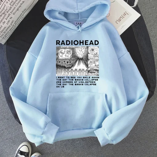 RockIndie Rock Radiohead Print Hoodie - Image 13