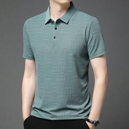 2024 Men's New Printed Business Casual Short sleeved POLO Shirt - Image 20