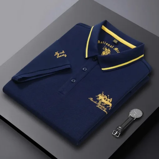 Summer Men's Embroidered Polo Shirts - Image 3