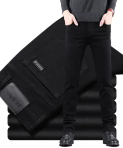 Men's Pure Black Slim Jeans