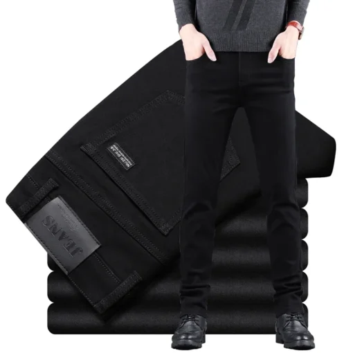 Men's Pure Black Slim Jeans