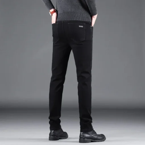 Men's Pure Black Slim Jeans - Image 6