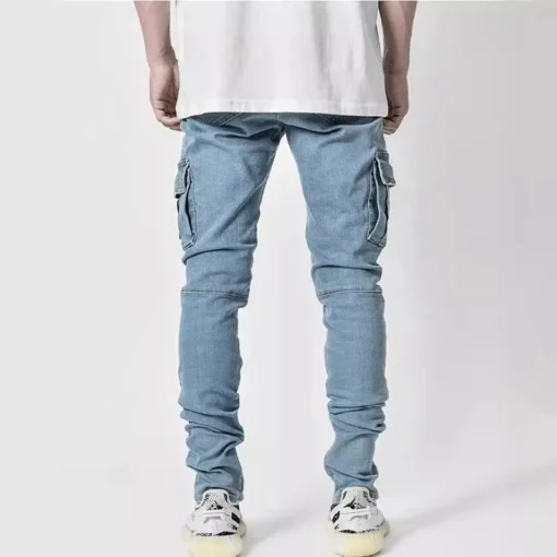 Men Street Elastic Denim Jeans - Image 2