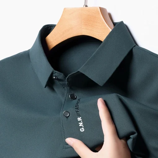 Men's Short Sleeve Solid Color Polo Shirt - Image 23