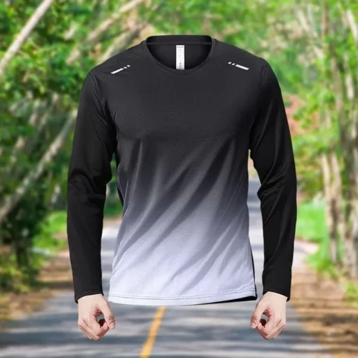 Ice Silk Autumn Sports Casual Training Quick Drying Fitness Outdoor Sun Protection Running T-Shirt - Image 6